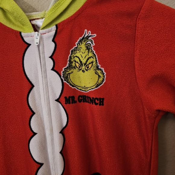Dr. Seuss Red and Green The Grench Festive Footies One Piece - Picture 2 of 9